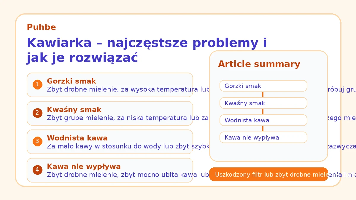 Kawiarka – najczęstsze problemy i jak je rozwiązać