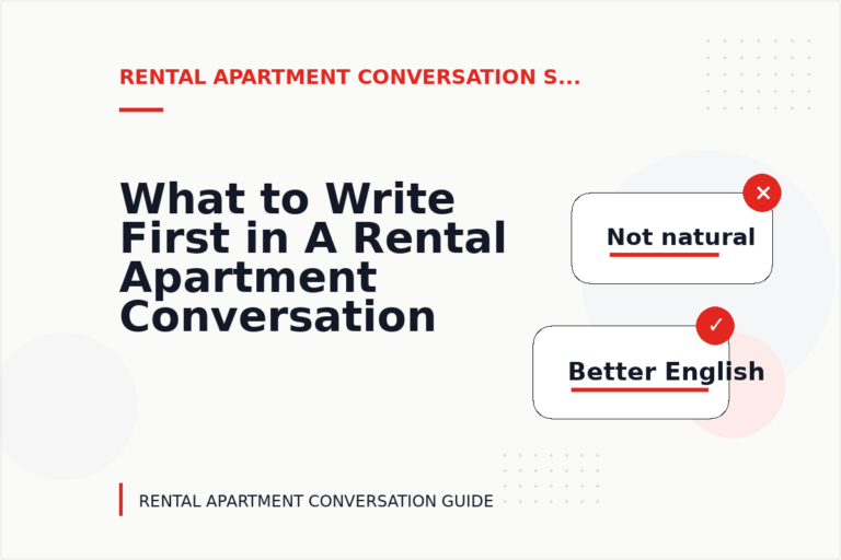 What to Write First in A Rental Apartment Conversation