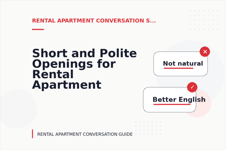 Short and Polite Openings for Rental Apartment Conversation English Short and Polite Openings for Rental Apartment Conversation English