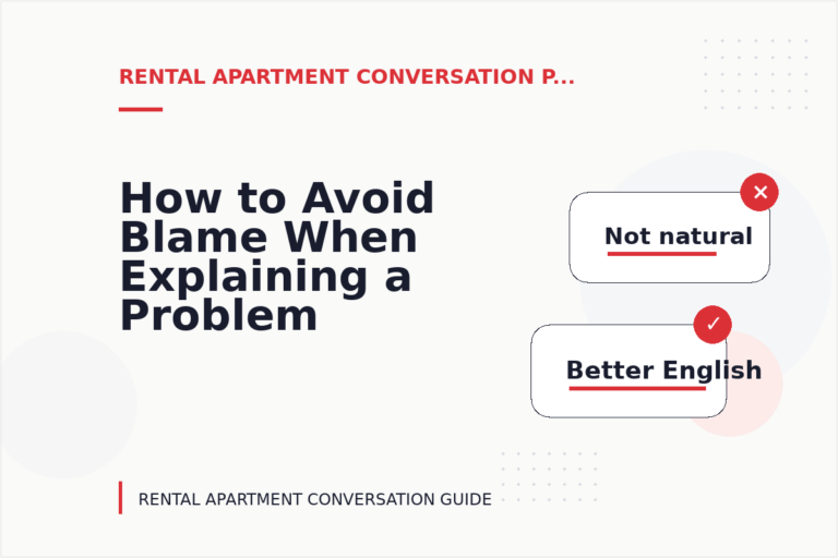 How to Avoid Blame When Explaining a Problem in Rental Apartment Conversation English How to Avoid Blame When Explaining a Problem in Rental Apartment Conversation English